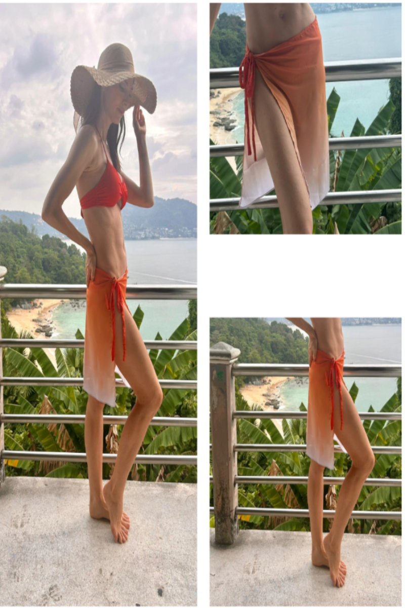 Women's Tangerine Beach Wrap Cover-Up