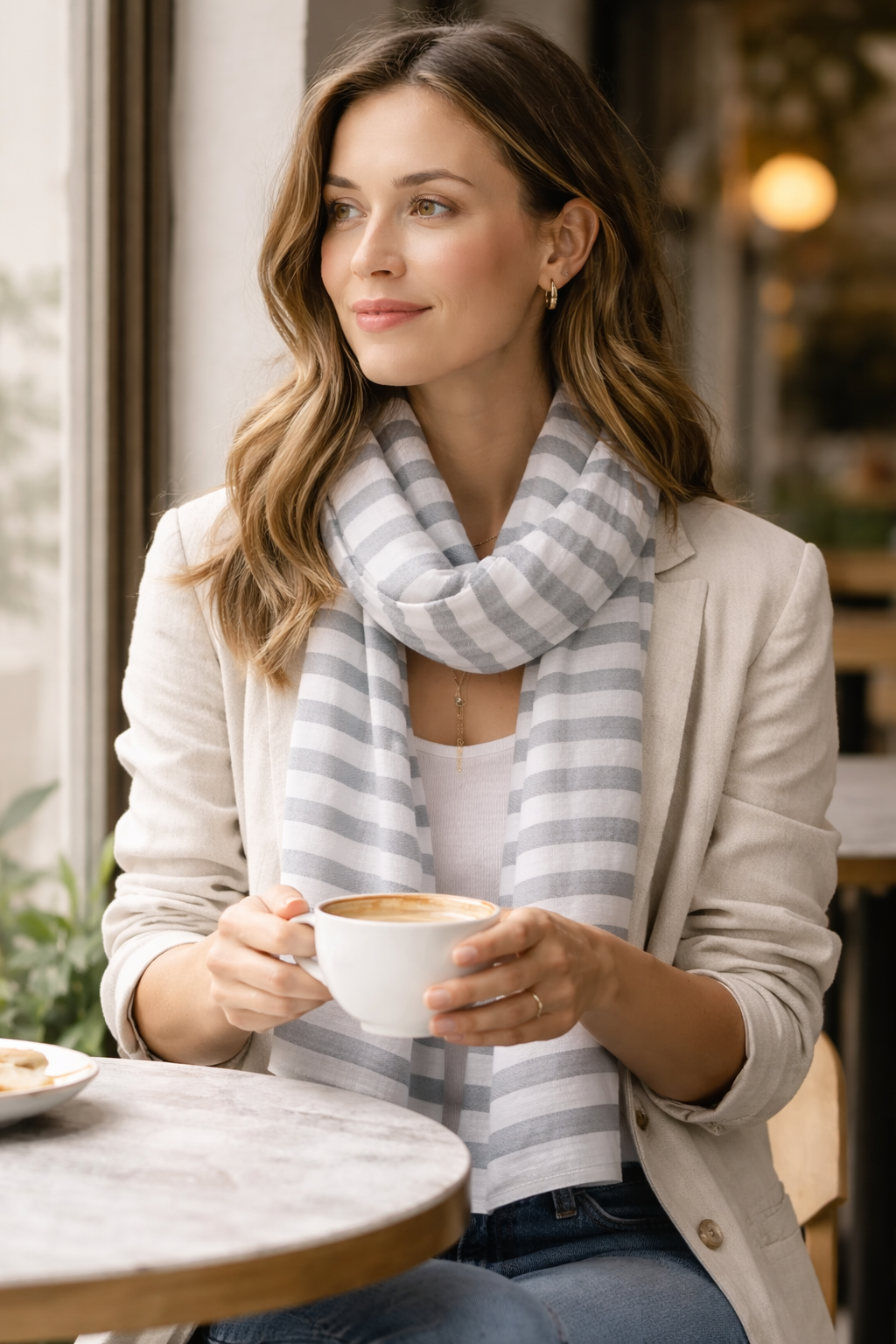 Grace — a luxurious yarn-dyed linen scarf