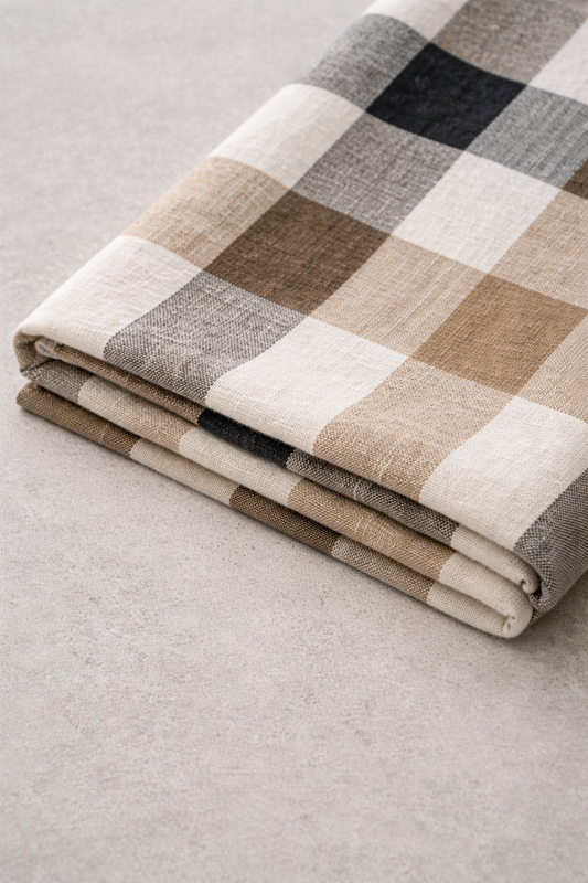 Linen Check Study - 100% Linen Multi-Way Wrap