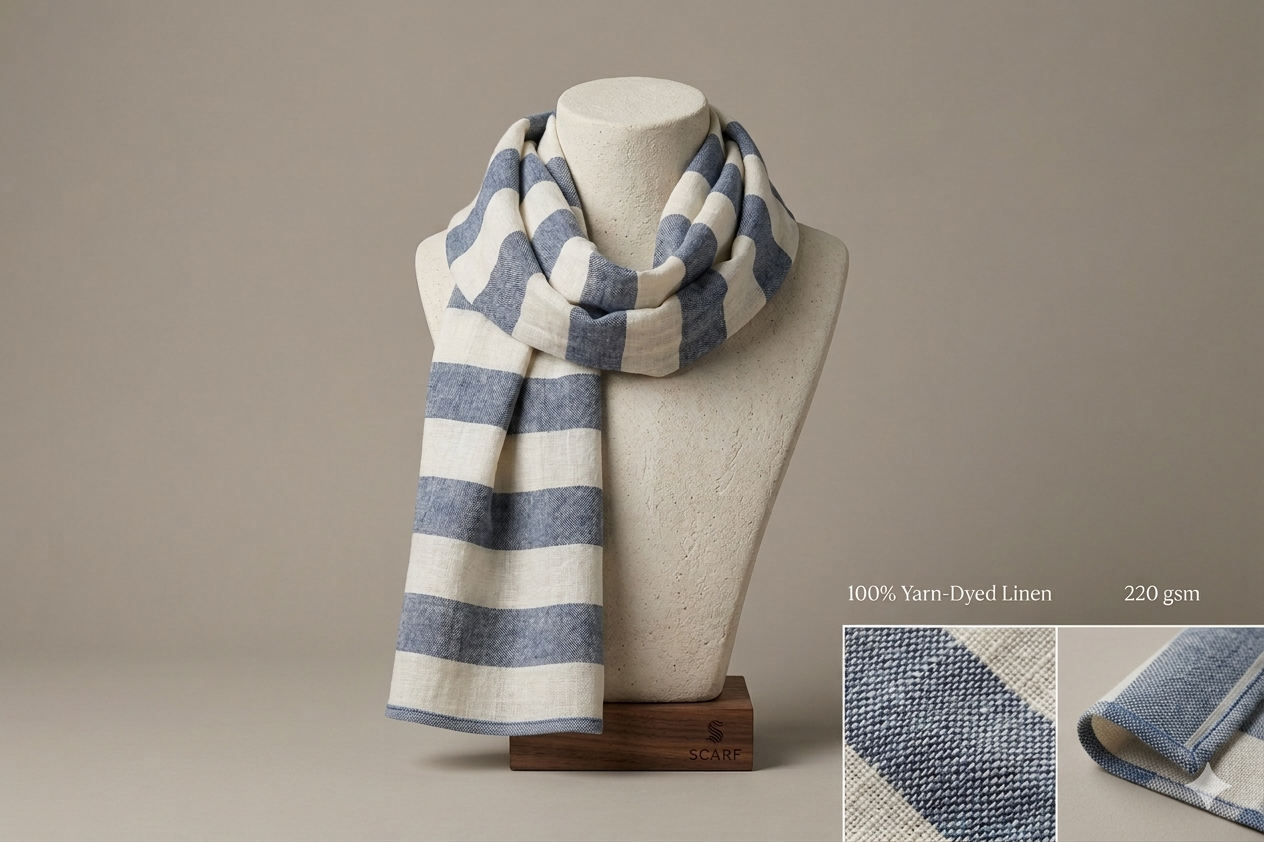 Grace — yarn-dyed linen scarf