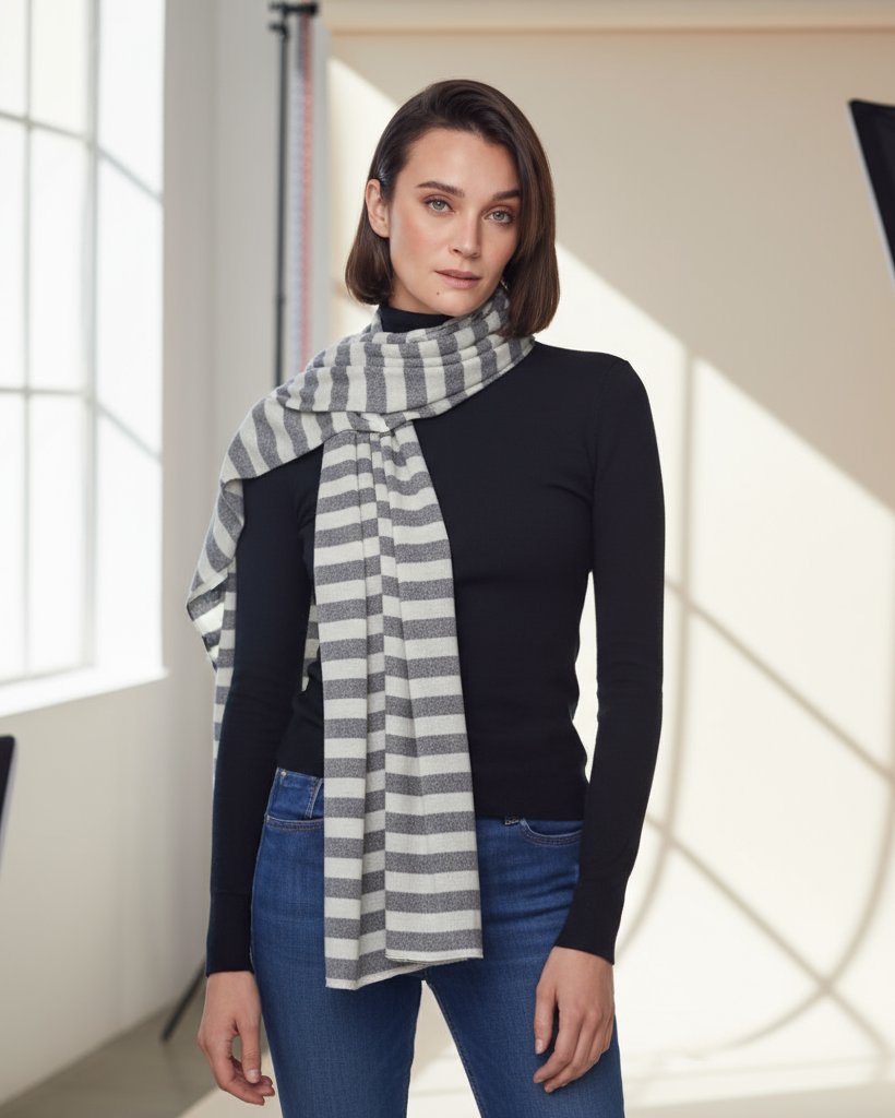 Grace — a luxurious yarn-dyed linen scarf